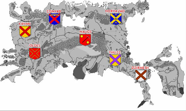 Emplacements originels des tribus naines de Derenworld